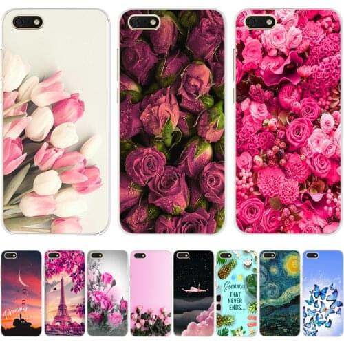For Huawei Honor 7S Case For Huawei Honor 7S Cover Silicone Flower Case Coque Fundas Honor 7S 7 S Honor7S Phone Case Back Cover