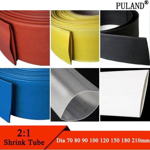 Dia 70mm (Width 110mm) Heat Shrink Tube 2:1 Polyolefin Thermal Cable Sleeve Insulated Wire Protector Wrap DIY Connector Repair