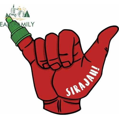 EARLFAMILY 13cm x 11.5cm for Red Finger Gesture Six Sirajah Car Sticker Motorcycle Occlusion Scratch Decal VAN Bumper Decoration