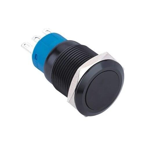 ELEWIND 19mm black aluminum push button switch(PM192F-11/A)