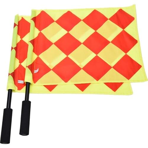 Football Judge Sideline Fair Play use Sports Match Football Linesman Flags Referee Equipment Soccer Referee Flag with Carry Bag