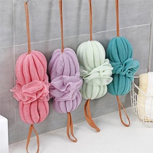 Back Bath Sponge Shower Body Exfoliate Strap Flower Mesh Net Shoulder Scrubber Long Sponge Shower Body Wash Brush Foaming jj15