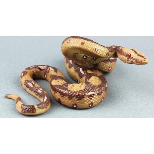 Simulation snake python Static Plastic toy model 15x11x5.8cm Environmental PVC Cognition prop model funny toy gift w0884