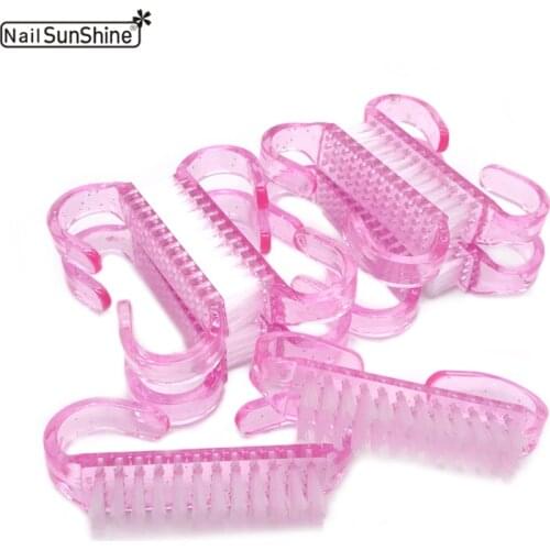 50Pcs/lot Pink Nail Dust Brush Nail Art Cleaning Soft Remove Dust Makeup Brushes Nail Care Accessories Plastic Manicure Pedicure