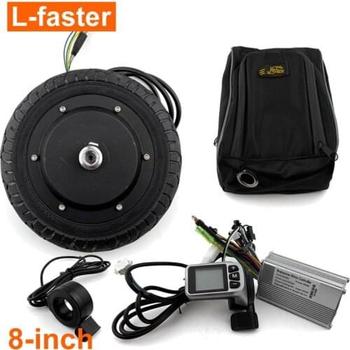 350W Electric Scooter Conversion Kit LCD Panel Thumb Throttle With EBS Thumb Brake 8" Brushless Hub Motor Kit More Than 30 KM/H
