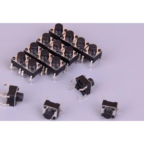 50pcs/lot 6*6*6mm Round Pushbutton 4 Pins SMD SMT Momentary Tactile Switch Micro Switch Wholesale