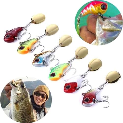 Mini Metal VIB Rotating Sequins Long Throw Bionic Fake Bait Artificial Fishing Lures Crankbait Wobbler Fish Swim Bait Tackle