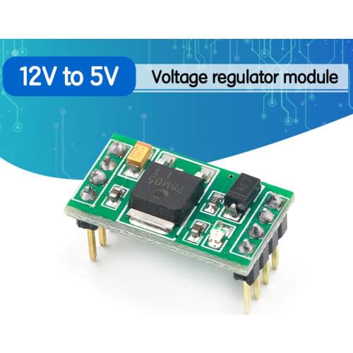 12V to 5V voltage regulator module, DC 5V power supply, 5V voltage regulator chip, small size, dual channel