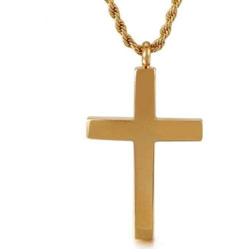 Simple light plate cross mens 316L stainless steel titanium steel pendant jewelry