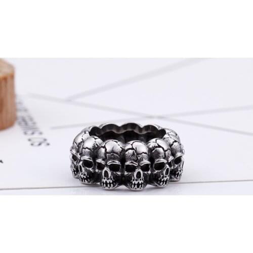 Stainless Steel Skull Metal Ring For Men Party Ring Personality Fashion Finger Jewelry