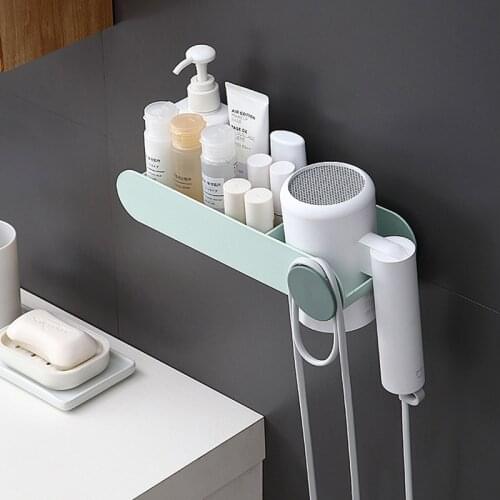 Hair dryer holder wall-mounted, newly upgraded, punch-free hair dryer holder rack storage rack suitable for bathroom