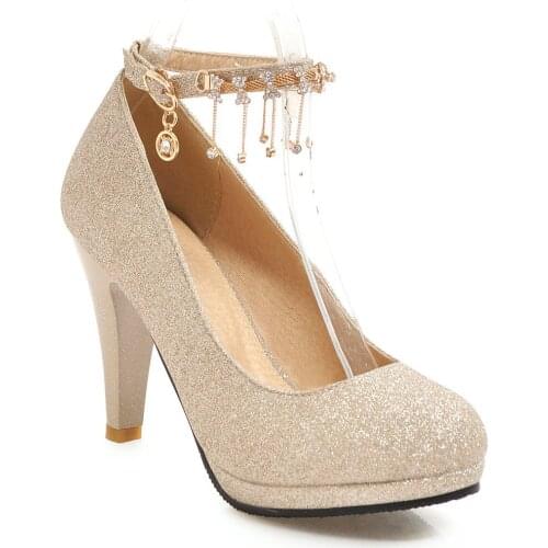 New products in 2019 spring and summer fashion womens shoes with high heels round head joker cingulate shallow single shoes wet