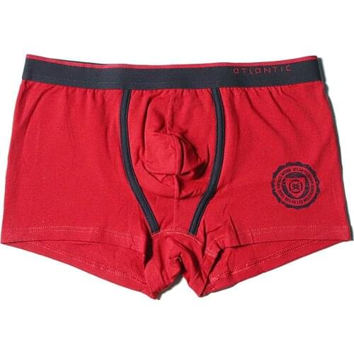 New! Atlantic Sexy Mens Underwear Boxer Stretch Cotton Boxer Red