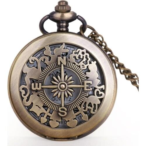 New Bronze Alice in Wonderland Theme Quartz Pocket Watch Pendant Pocket Necklace Watches with FOB Chain Gifts Dropshipping