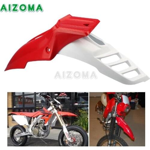 Motocross Bike Front Fender Red w/ White Mudguards Guard for Honda XR CRF XRM CR 125 250 450 500 CRF250L CRF250M Rally Universal