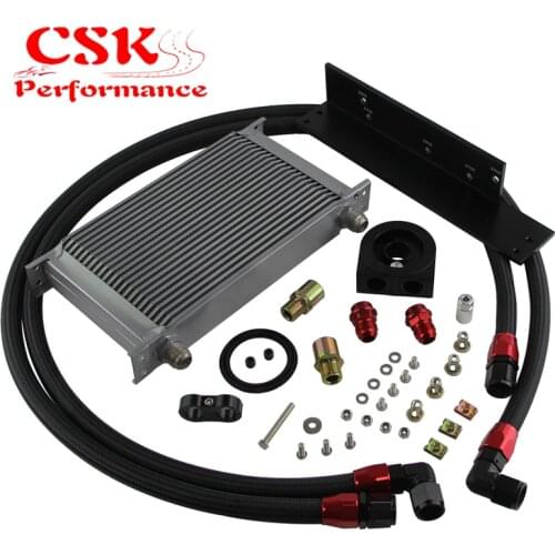 Fits For Nissan Fairlady 03-08 350Z VQ35 / 2009-2017 370Z VQ37 22 Row Bolt On Oil Cooler Kit Black / Silver