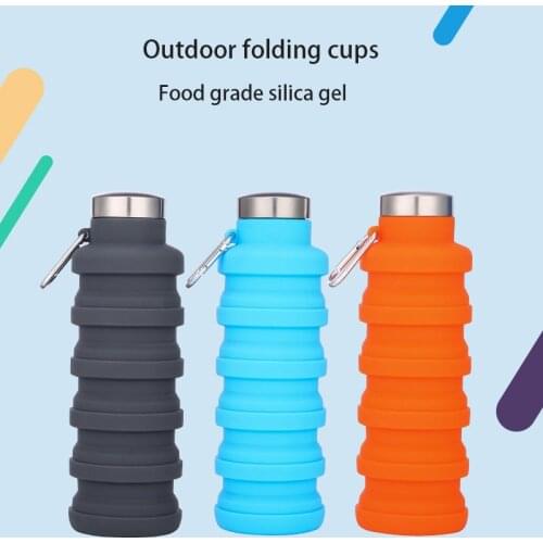 Portable folding silicone cup Sports water bottle for cycling The retractable glass Sport Leak Proof Seal