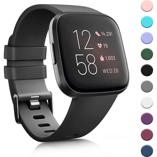 For Fitbit Versa/Versa 2/Versa Lite Straps, Soft Silicone Replacement Sport Bands Wristband for Fitbit Versa Smart Watch