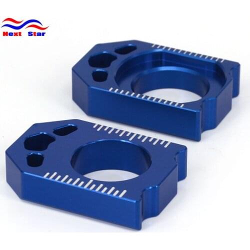 Blue CNC Rear Chain Adjuster Axle Block with Spool Slider For YAMAHA YZ250F 12-13 YZ450F 2010 2011 2012 2013 2014 2015 2016