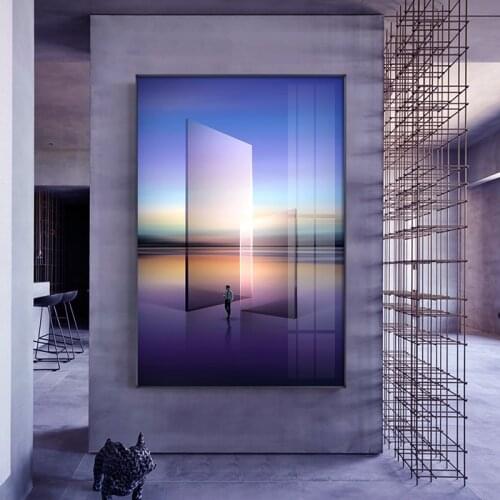 Modern Climb the peak Canvas Painting posters and print Figure Art Wall Creative Building Pictures for Living Room Bedroom Decor