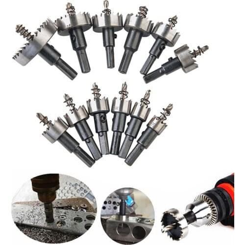 12pcs 15-50mm HSS High Speed Steel Core Drill Bits Stainless Steel Metal Reamer For Metal Wood Alloy