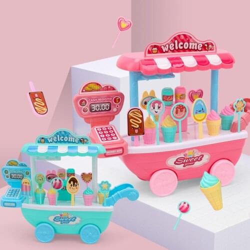 Lollipop Trolley Detailed Design Durable Plastic Kids Simulational Candy Shop for Home Children Toys Birthday Christmas Gift
