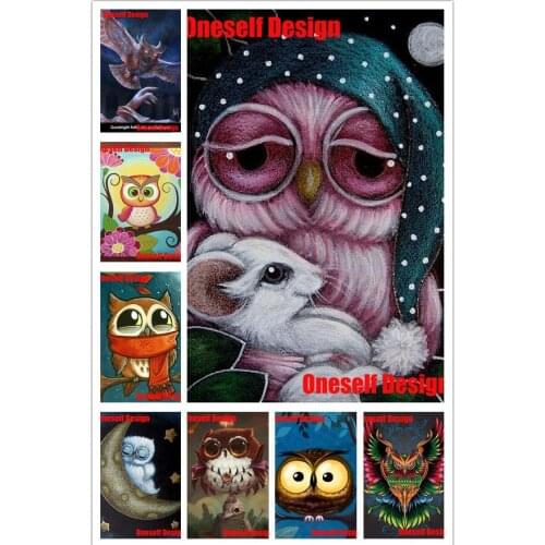 Top popular 5d diamond mosaic sale cartoon owl diamond embroidery full set animal diamond painting 5d rhinestone pictures sticke