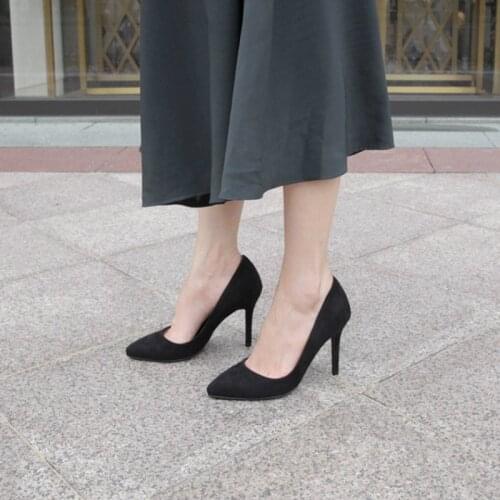 Brand Heels Women Pumps Female High Heel Women Shoes Colorful Pointed Toe Solid Color Handmade Size Dress Wedding Shoes 33-40