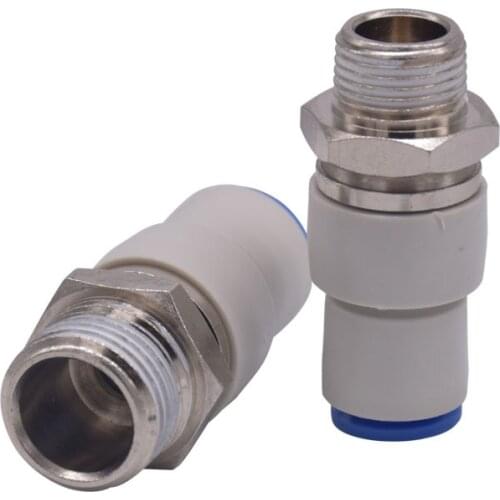KSH rotary swivel joint straight for hose OD 4mm/6mm/8mm/10mm/12mm 360 rotation angle M5 1/8 1/4 3/8 air high speed rotary joint
