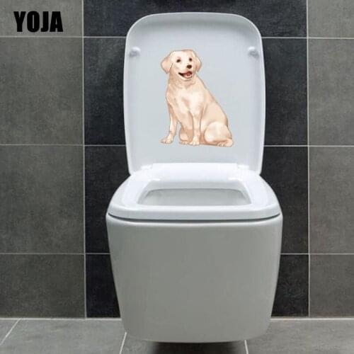 YOJA 18.4*23.4CM Labrador Dog Cartoon BedRoom Home Decor Toilet Decal Wall Sticker Modren Art T3-0552
