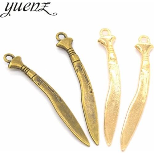 YuenZ 8pcs 3 colour Antique bronze Knife Charm Pendants for Bracelet Necklace Jewelry Accessories Diy Jewelry Making M02