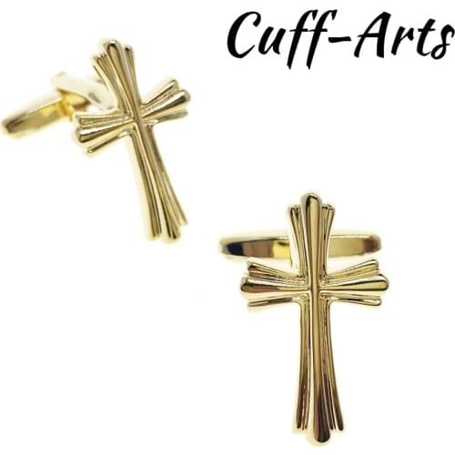 Cufflinks for Men Cross Cufflinks Golden Mens Cuff Jewelry Mens Gifts Vintage Cufflinks Gemelos by Cuffarts C10325