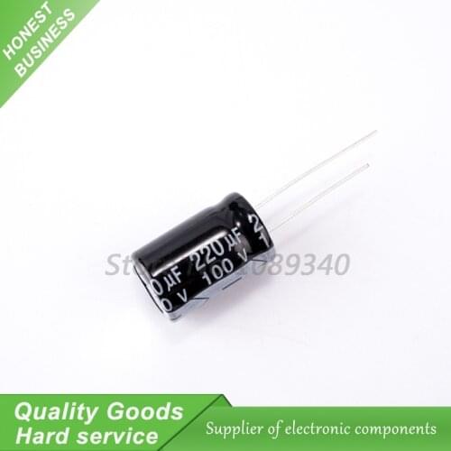 10PCS 100V220UF 13X21mm 220UF 100V 13*21 Aluminum electrolytic capacitor