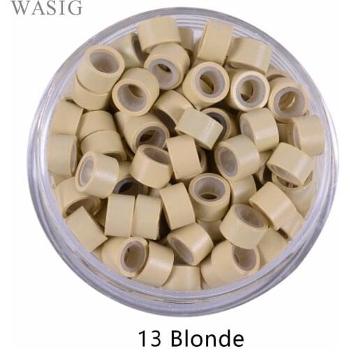 1000 pcs 5.0mm*3.0mm*3.0mm microring con vite, silicone micro rings/beads for hair extensions . 9 Colors Optional