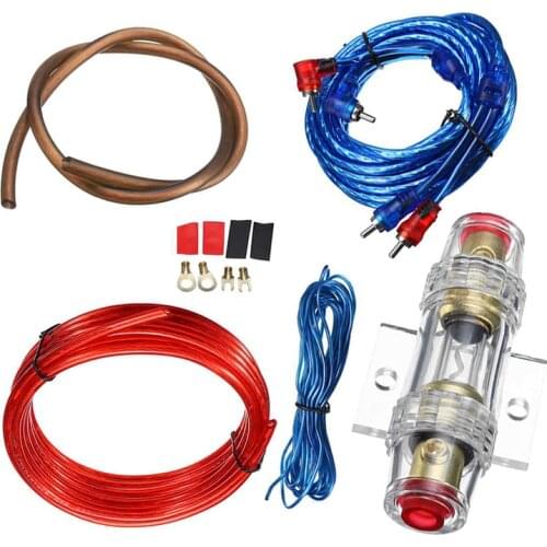 1500W Car Audio Speakers Wiring kits Cable Amplifier Subwoofer Speaker Installation Wires Kit 8GA Power Cable 60 AMP Fuse Holder