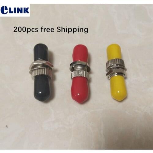 200pcs ST fiber coupler SIMPLEX SM MM APC UPC ceramic sleeve optical fibre adapter high telecom ftth connector ELINK IL