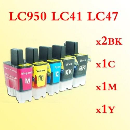 5x INK cartridge LC950 LC900 LC09 LC41 LC47 compatible for Brother DCP-110C/115C/120C/310CN/315C