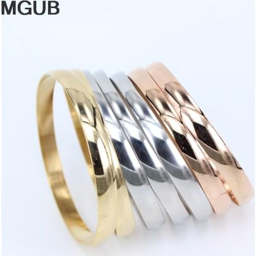 7pieces / set Stainless steel jewelry bracelet simple bracelet womens bracelet cute Bangles Diameter 2mm-8mm LH219
