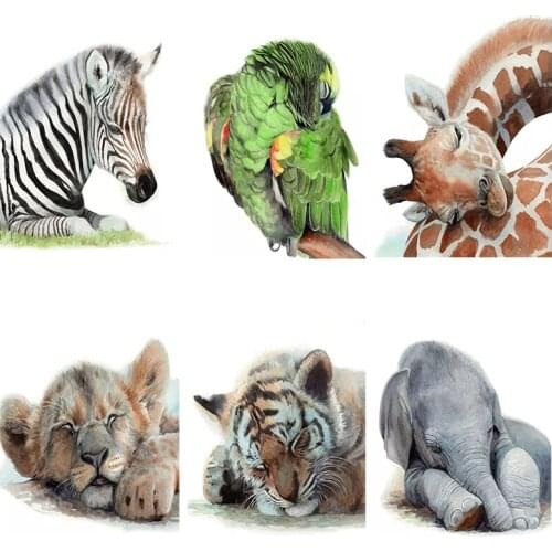 Diamond Painting Full Square Diamond Embroidery Animal Elephant Parrot Lion Giraffe Picture Of Rhinestone Cross Stitch Diamond