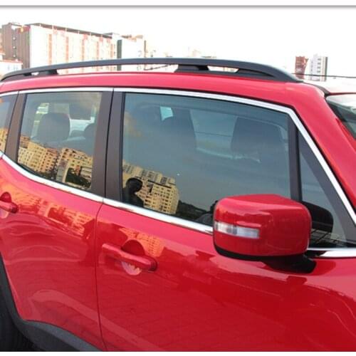 Stainless steel car window trims for Jeep Renegade 2014 2015 2016 2017 2018