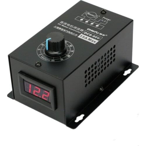 Digital Display 0~100% adjustable DC 6-90V 15A DC Motor Speed Controller PWM regulator 12V 24V 48V 60V 72V 90V 1000W Reversible