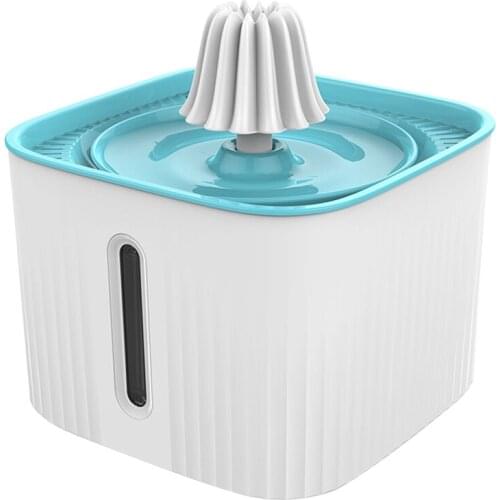 Cat Water Fountain Bowl,Pet Drinking Dispenser 2.5L Super Quiet Dog Watering Fountains with LED Light Water Level Window