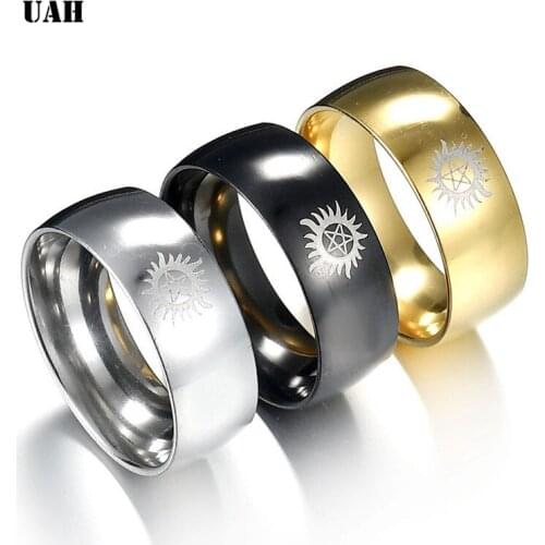 UAH 2018 Stainless Steel Finger Ring For Men Gold Rings For Women Silver Plated Ring Women Wedding Jewelry Couple Rings gifts