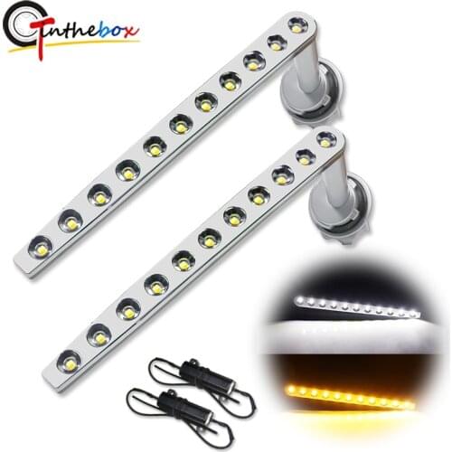 GTinthebox 2PCS BAU15S PY21W Amber / White Sequential Flowing LED Front Turn Signal Light /DRL Strips For 2017-up Toyota C-HR