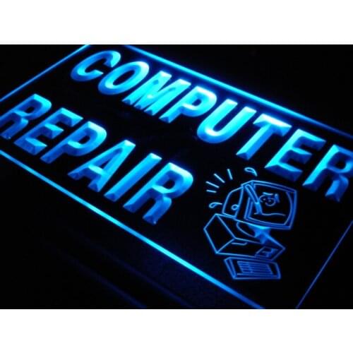 I081 OPEN Computer Repair Display Shop NEW Light Signs On/Off Switch 20+ Colors 5 Sizes