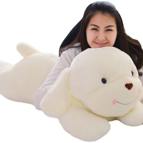 30-120cm 6 Size White Dog Plillow Plush Toy Birthday Stuffed Sleeping Pillow Valentines Gift Cushion Girls' Doll Puppy