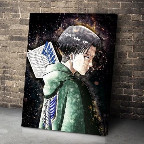 Classic Attack on Titan Canvas Painting Modular Levi Ackerman Poster Image Boy Bedroom Living Room Wall Decoration Cuadros