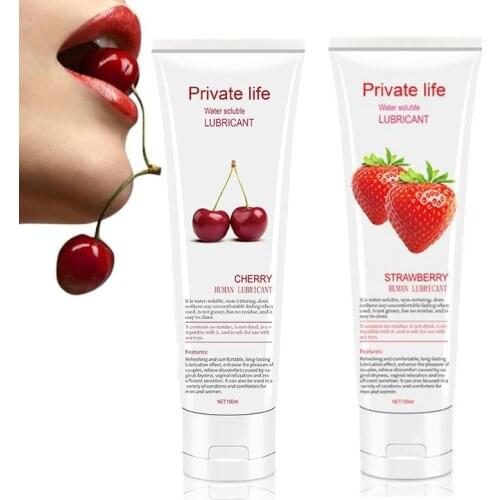 Sex Lubricant 100ml Water-based Strawberry/Cherry/Peach Sex Oil Vaginal Anal Gel Adults Sex edible Product oral sex Homosexual