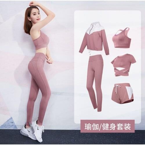 Two Piece Set Women Yoga Yoga Clothes Red High Fashion Running Clothes Sports Conjuntos De Mujer Ensemble Femme