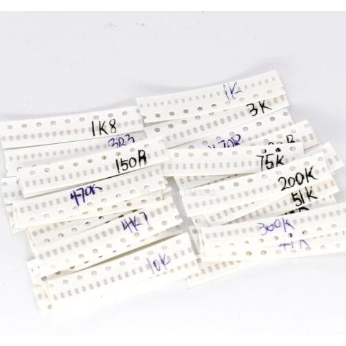 0402 SMD Resistor Kit Assorted Kit 1ohm-1M ohm 5% 33valuesX 20pcs=660pcs Sample Kit Resistance Set